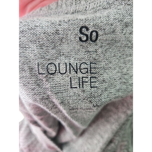 SO Lounge Life Womens Top Medium Gray Knit Long Sleeve Tie Front Casual - Picture 5 of 10